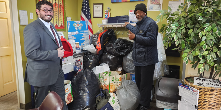 Addabbo’s Chief of Staff, Raimondo Graziano, left, presented approximately 150 coats to a representative from New York Cares on January 22, 2026. 