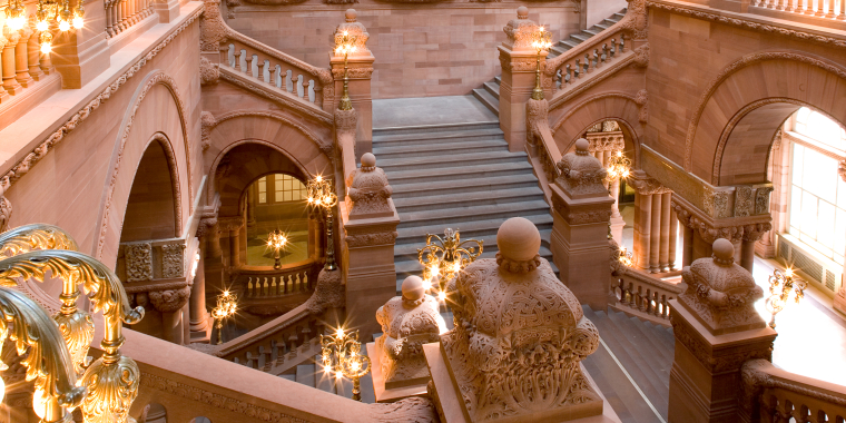 The Million Dollar Staircase in the New York State Capitol.