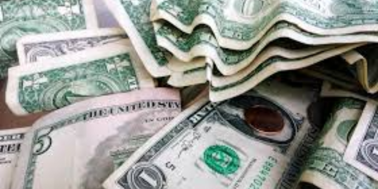 Dollar bills.