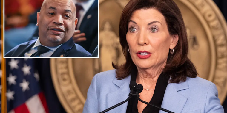 Governor Kathy Hochul and Assembly Speaker Carl Heastie.