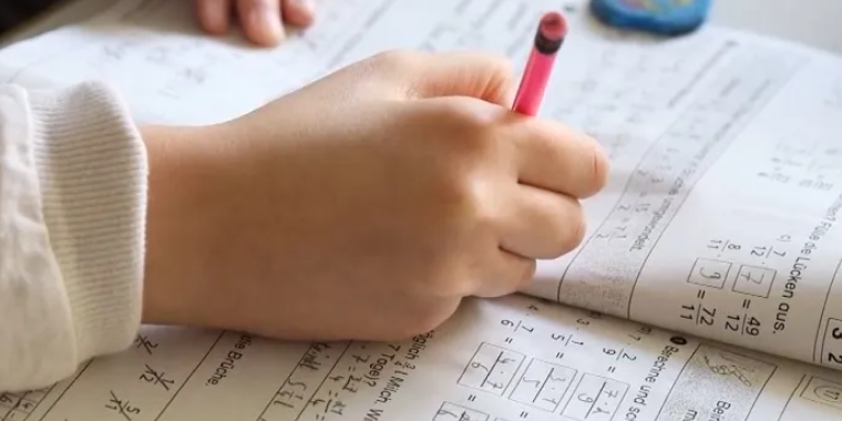 Student taking test.