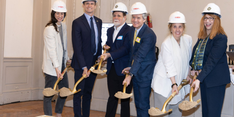 Local elected officials breaking ground at UWS Three Arts Club Building