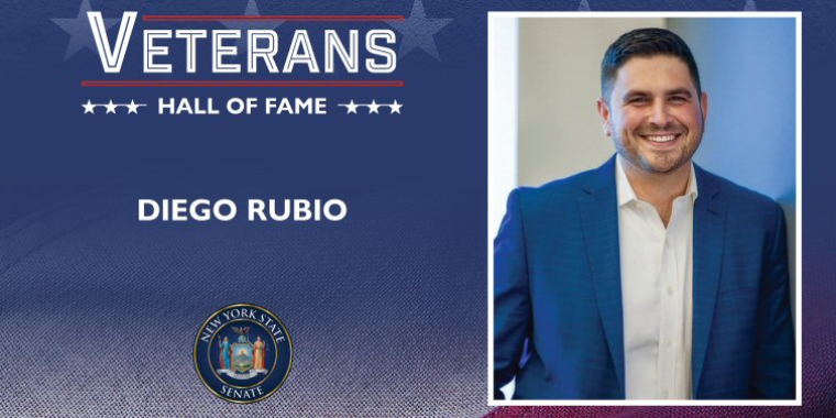 Senator Bottcher 2VHOF Honoree, Diego Rubio