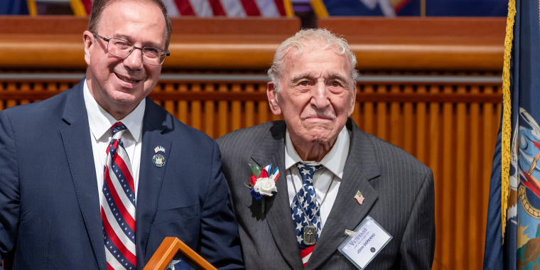Sen. Griffo inducts John DePerno into the New York State Senate Veterans Hall of Fame