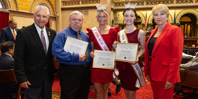 Tedisco - Walsh Welcome Clifton Park-Halfmoon Volunteer Fire Chief & Miss NY Volunteers to NYS Capitol