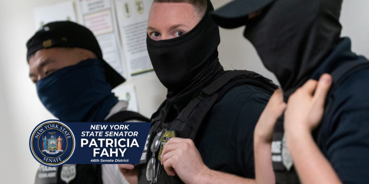 ICE agents, masked