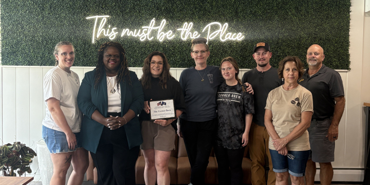 Senator Webb with The Corner Brew Staff & Family 