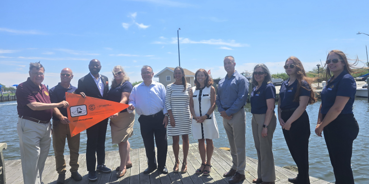 Photo Image of Attendees of Press Conference Announcing Grants for Clean Vessel Infrastructure.