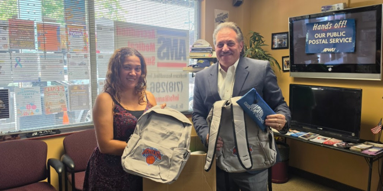 Shamika Narain (l.) President of the Ozone Park Kiwanis with Sen. Addabbo (r.)
