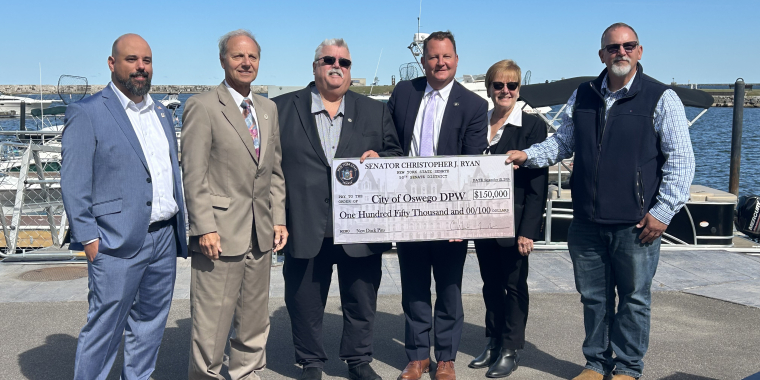 Senator Ryan Presents Giant Check to City of Oswego DPW