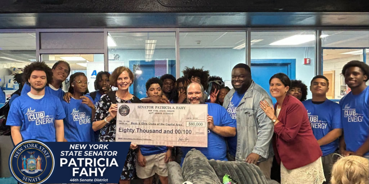 Senator Fahy with members of the Boys & Girls Club in Albany