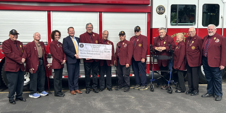 Senator Ryan presents check to Onondaga County Volunteer Firefighters Association