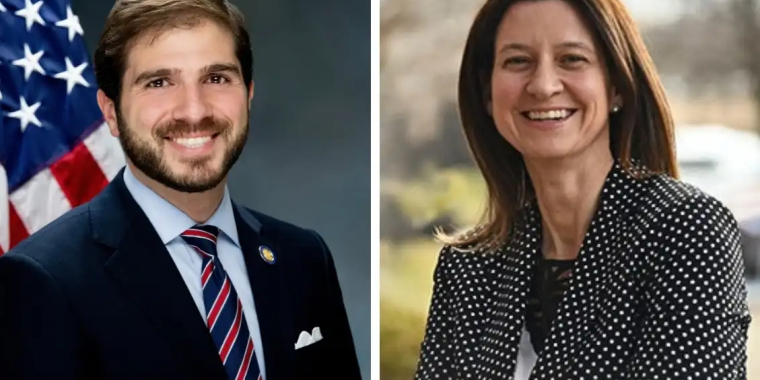 State Senator Andrew Gounardes and NYSUT President Melinda Person