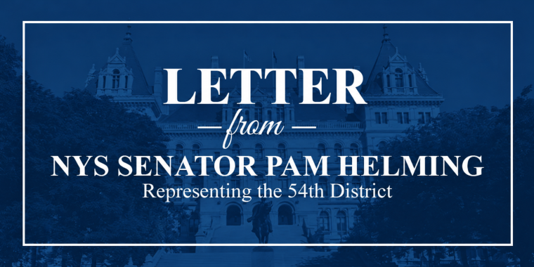 Letter from NYS Senator Pam Helming