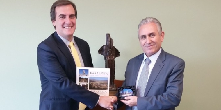 Senator Gianaris and Mayor George Lazouras of Kalavryta, Greece
