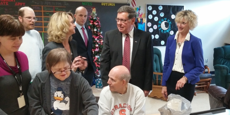 Senator Seward tours Springbrook’s Oneonta campus to review renovation plans. Springbrook was one of several area recipients of state grant funding through the Nonprofit Infrastructure Capital Investment Program (NCIP).