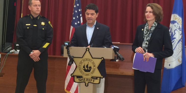 Senator Amedore joined Assemblymember Fahy and Albany County Sheriff Craig Apple to announce the Governor has signed legislation to help law enforcement officials when they are investigating a missing child.