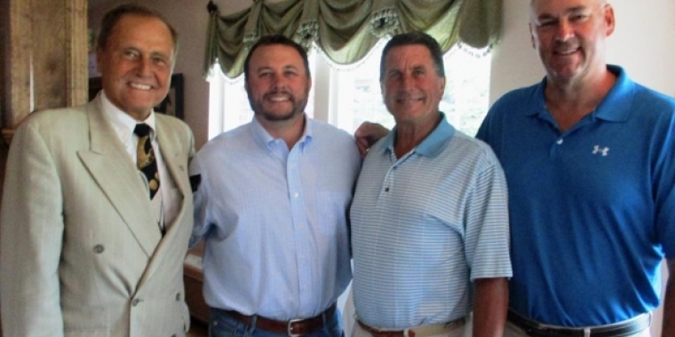 Senator Bonacic is pictured with (L-R) Patrick English, Kerry English and Steve Jones, Track President.