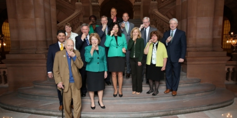 Senator Bonacic and some of his colleagues participate in the “Take a Bite out of Lyme” challenge.