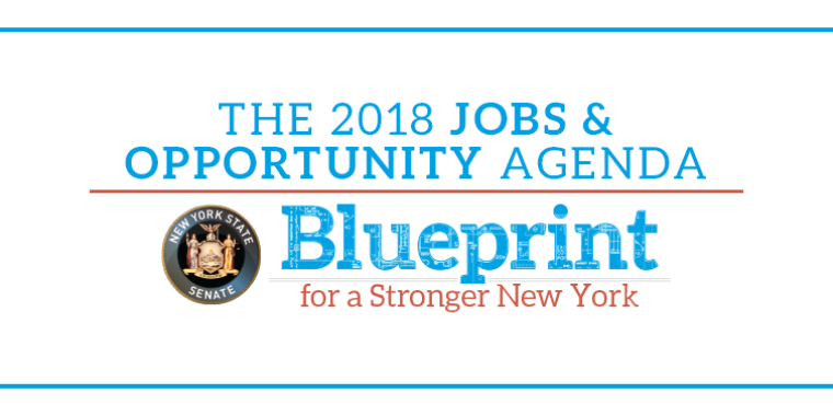 The 2018 Jobs & Opportunity Agenda is the second part of our three-pronged “Blueprint for a Stronger New York” that focuses on making the state less costly and more attractive for hard-working New Yorkers.