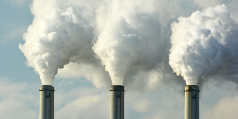 Three smoke stacks.