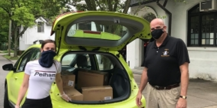 Senator Biaggi ready to drop off masks