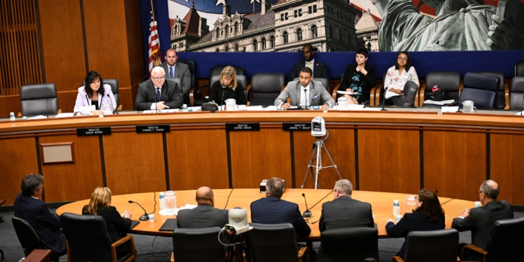 Senator O'Mara hears testimony from local district attorneys at a public hearing in Albany in October.. Senator O'Mara hears testimony from local district attorneys at a public hearing in Albany in October.