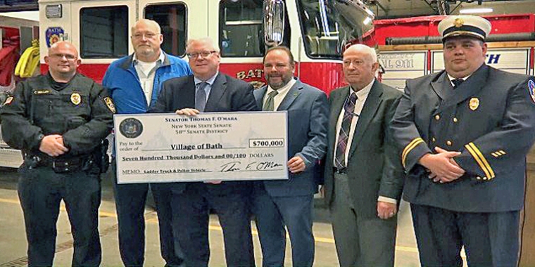Senator O’Mara and Assemblyman Palmesano helped secure state funding to support the village of Bath's fire and police departments. Senator O’Mara and Assemblyman Palmesano helped secure state funding to support the village of Bath's fire and police departments.