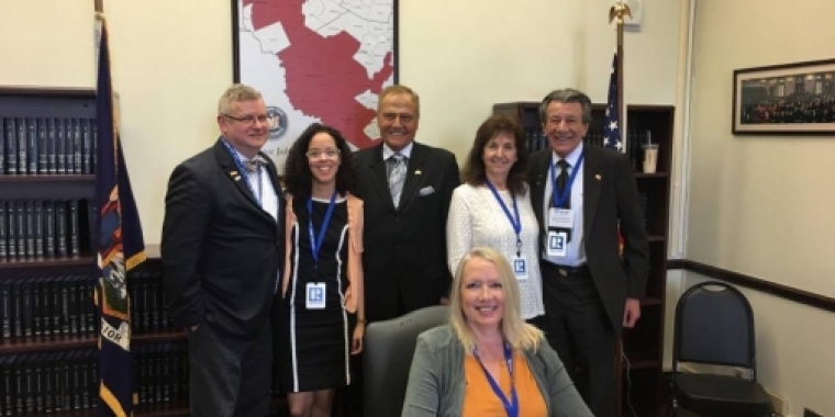 Pictured with Senator Bonacic are (L-R), James Michalowski, Adrienne Zornow, Cheryl Brundage (seated), Michele Stoeger and Bergleitner.