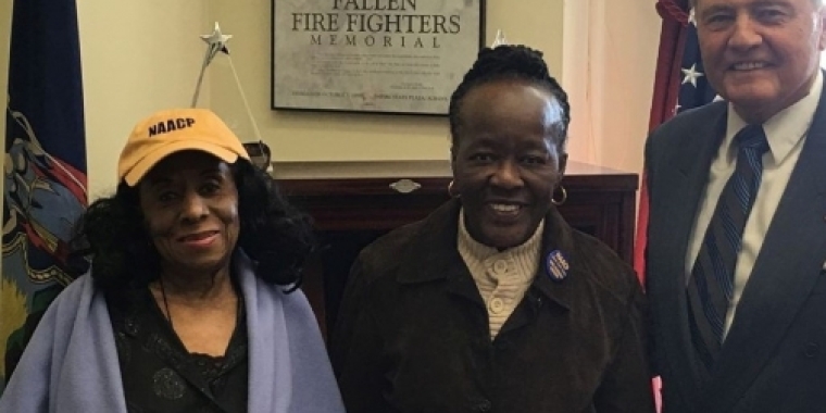 Senator Bonacic is pictured with (L-R), Tamara Norman and Maude Bruce, President of the Ellenville NAACP.