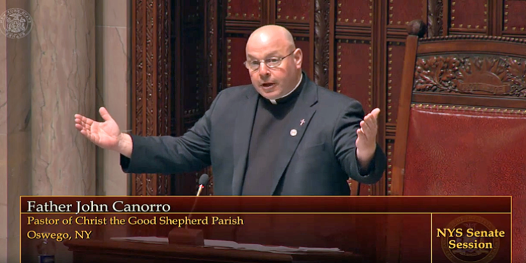 Father John Canorro is a longtime friend of Senator O'Mara and his family. Father John Canorro is a longtime friend of Senator O'Mara and his family.