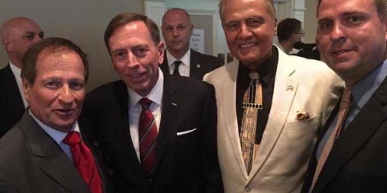 Pictured L-R are, former Orange County Executive Ed Diana, General David Petraeus, Senator Bonacic, and Orange County Executive Steve Neuhaus.