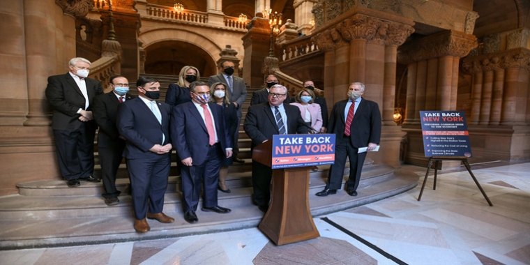 “It’s no coincidence that our state led the nation last year in overall tax burden and population loss," Senator O'Mara said at today's news conference in Albany.