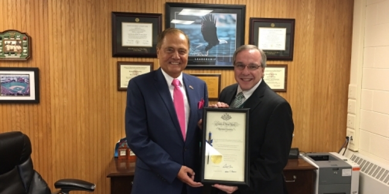 Senator Bonacic is pictured with Minisink Valley School District Superintendent Brian Monahan.