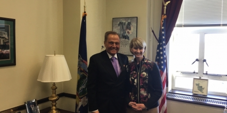 Senator Bonacic is pictured with Chancellor Kristina Johnson.