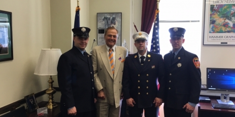 Pictured L-R is, Michael McNamee, Senator Bonacic, Adam McCarey and Jason Caulfield.