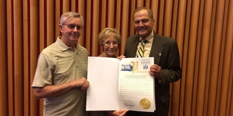 Senator Bonacic is pictured with Barbara Geywits and her husband Ron.