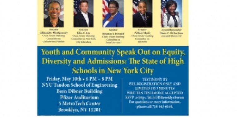 Youth and Community Speak Out on Equity, Diversity and Admissions: The State of High Schools in New York City