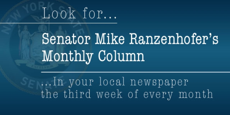 Look for Senator Mike Ranzenhofer's Monthly Column in your local newspaper