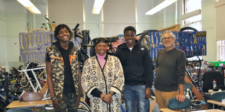 Pathways to Graduation (P2G) students at Old Boys High learn bike-repair skills as part of a collaboration with Recycle-A-Bicycle and Citibikes.