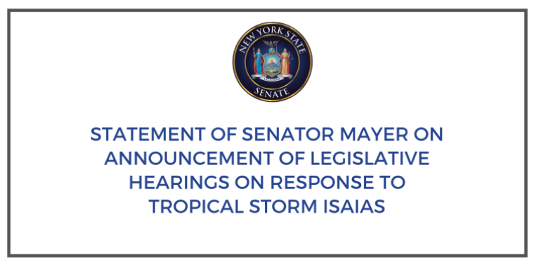 senator mayer statement, 8-10-2020