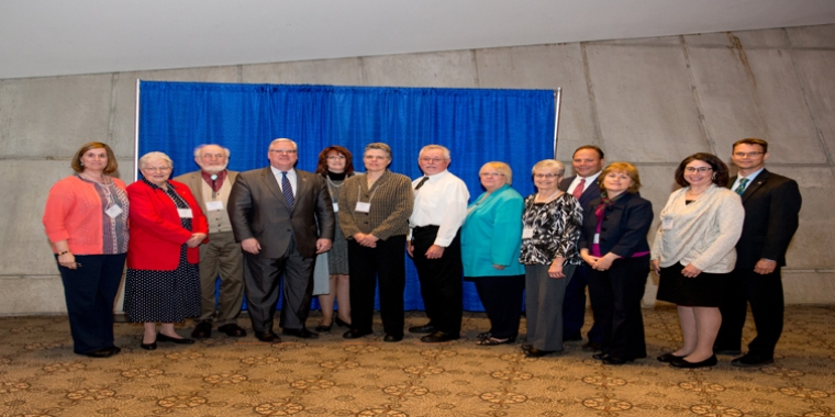 From left to right at this week's Older New Yorkers' Day celebration in Albany: Kim Salisbury (Chemung County Aging Services Coordinator), Carol Lincoln, Mike Wald, Sen. O'Mara, Tammy Waite (Director, Schuyler County Office for the Aging), Wendy Wirth, Robert Wirth, Linda Conway, Janet Schroeder, Assemblyman Palmesano, Patricia Baroody (Director, Steuben County Office for the Aging), Christine Towner (Director, Steuben County RSVP), and Assemblyman Friend.