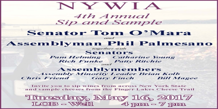 NYWIA President Suzy Hayes said, "’Sip and Sample’ has become one of the favorite events for legislators and their staff because they get the chance to try wonderful New York products while meeting the producers themselves in a festive, informal setting."