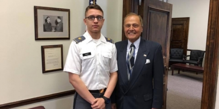 Senator Bonacic is pictured with West Point Cadet and Goshen resident, Jared Rivera.