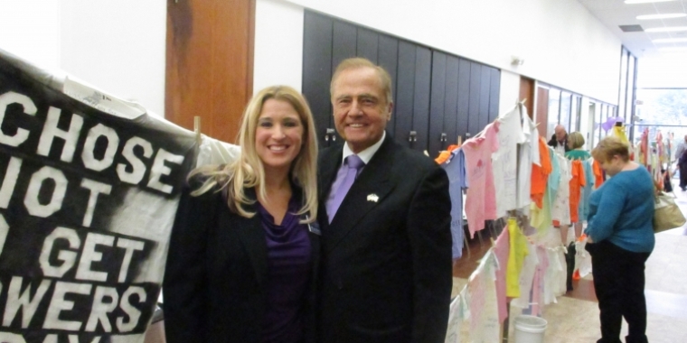 Senator Bonacic is pictured with Safe Homes of Orange County Executive Director Kellyann Kostyal-Larrier
