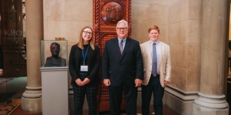 “I’m grateful to the League of Women Voters for providing Kennedy, James, and all of their fellow students with this unique opportunity to participate in New York State government,” said O’Mara. “I enjoyed the time we spent together at the Capitol and it’s clear that they have incredibly bright and promising futures. They deserve to be a great source of pride to their families and school communities.