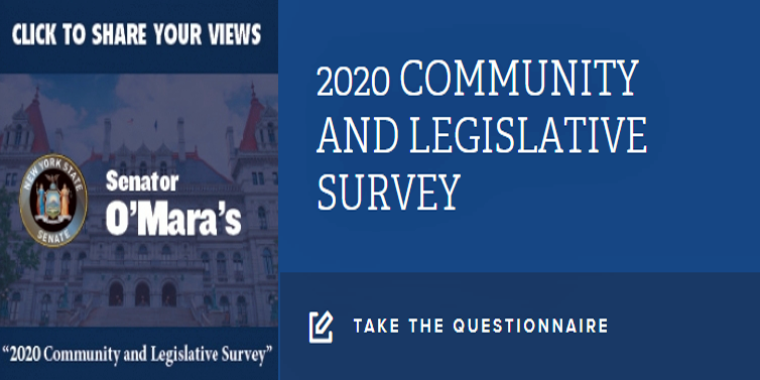 “This annual survey helps provide meaningful and useful snapshots of what’s on the minds of area residents paying attention to state government and willing to give some thought to the choices being debated and decided in Albany,” said Senator O’Mara.