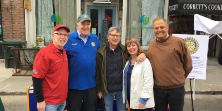 Pictured with Senator Bonacic is (L-R), Town of Warwick Supervisor Michael Sweeton, Stuart Arthur, Dave Eaton, and Village of Warwick Trustee Eileen Patterson.
