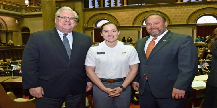 Senator O'Mara and Assemblyman Palmesano welcomed West Point Cadet Lili Ruland of Corning to the State Capitol.