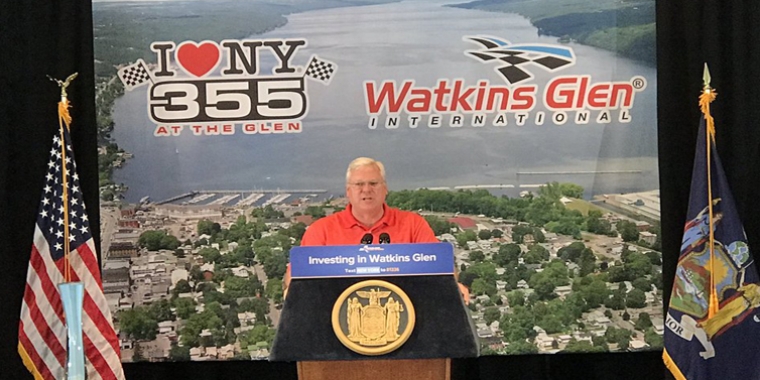 "It’s one of the most exciting weekends of the year with NASCAR’s return to Watkins Glen International, and the village of Watkins Glen is taking an early checkered flag as the recipient of this year’s state DRI award. It's a great victory," said Senator O'Mara.